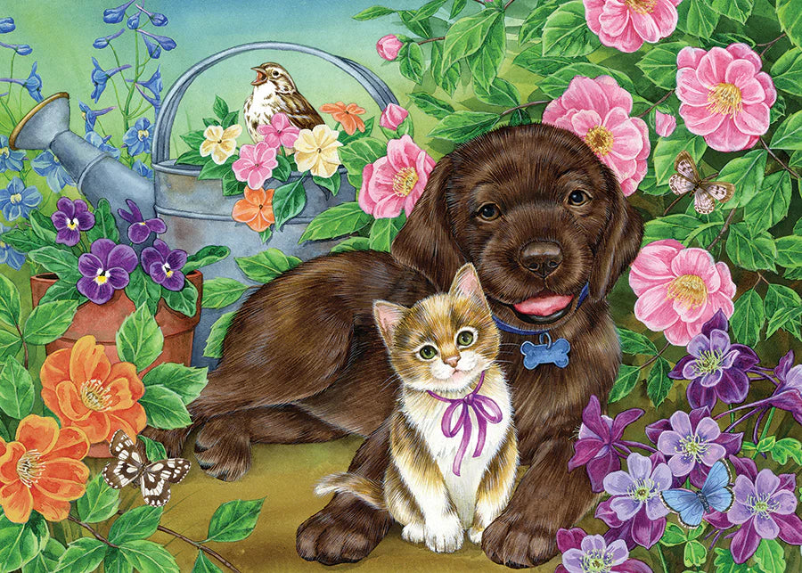 35 pc Calico Cat and Chocolate Lab Tray Puzzle