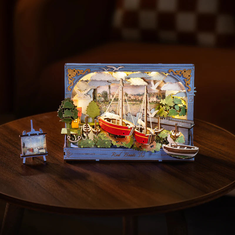 Red Boats Artistic 3D Painting