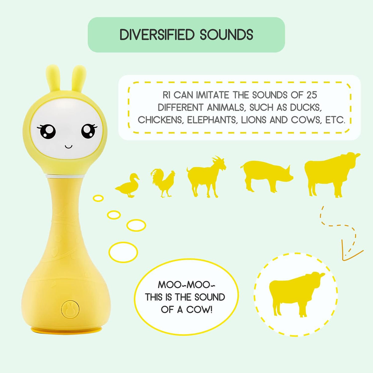 Smarty Bunny Rattle Yellow