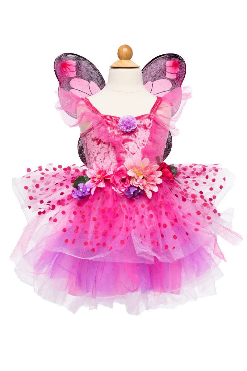 Fairy Blooms Deluxe Dress and Wings Hot Pink/Lilac Size 3-4