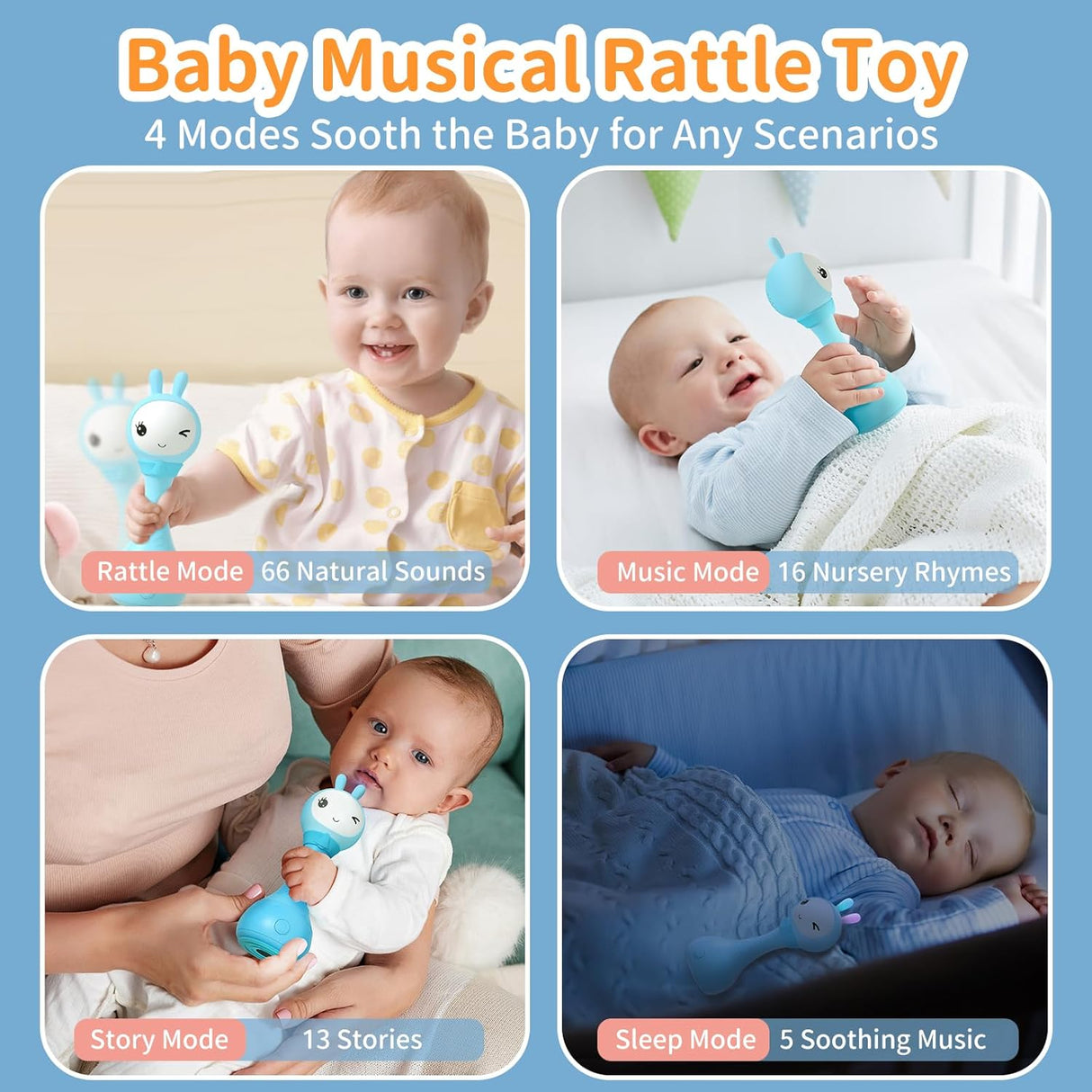 Smarty Bunny Rattle Blue