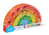 100 Pc Shaped Box Puzzle Rainbow Animals