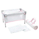 Berenguer Boutique Travel Foldable Crib/Play Pen Pink
