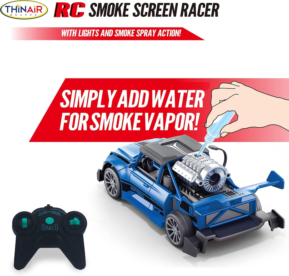 Hyper Drive RC Smoke Screen Racer Blue