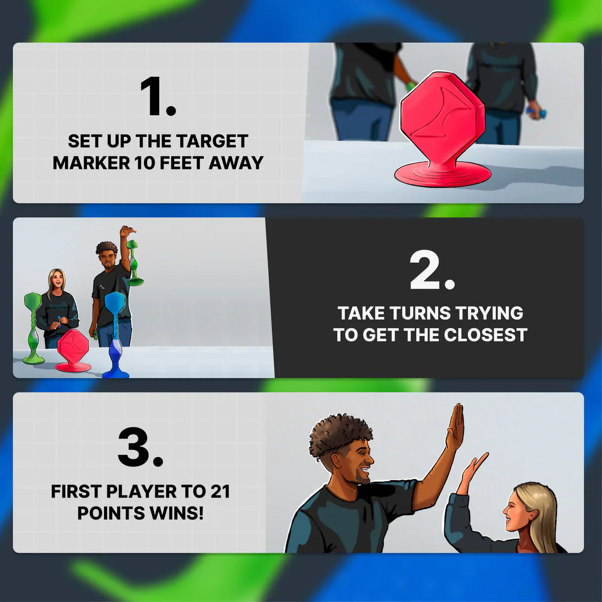 Pop Darts Rookie Blue & Green