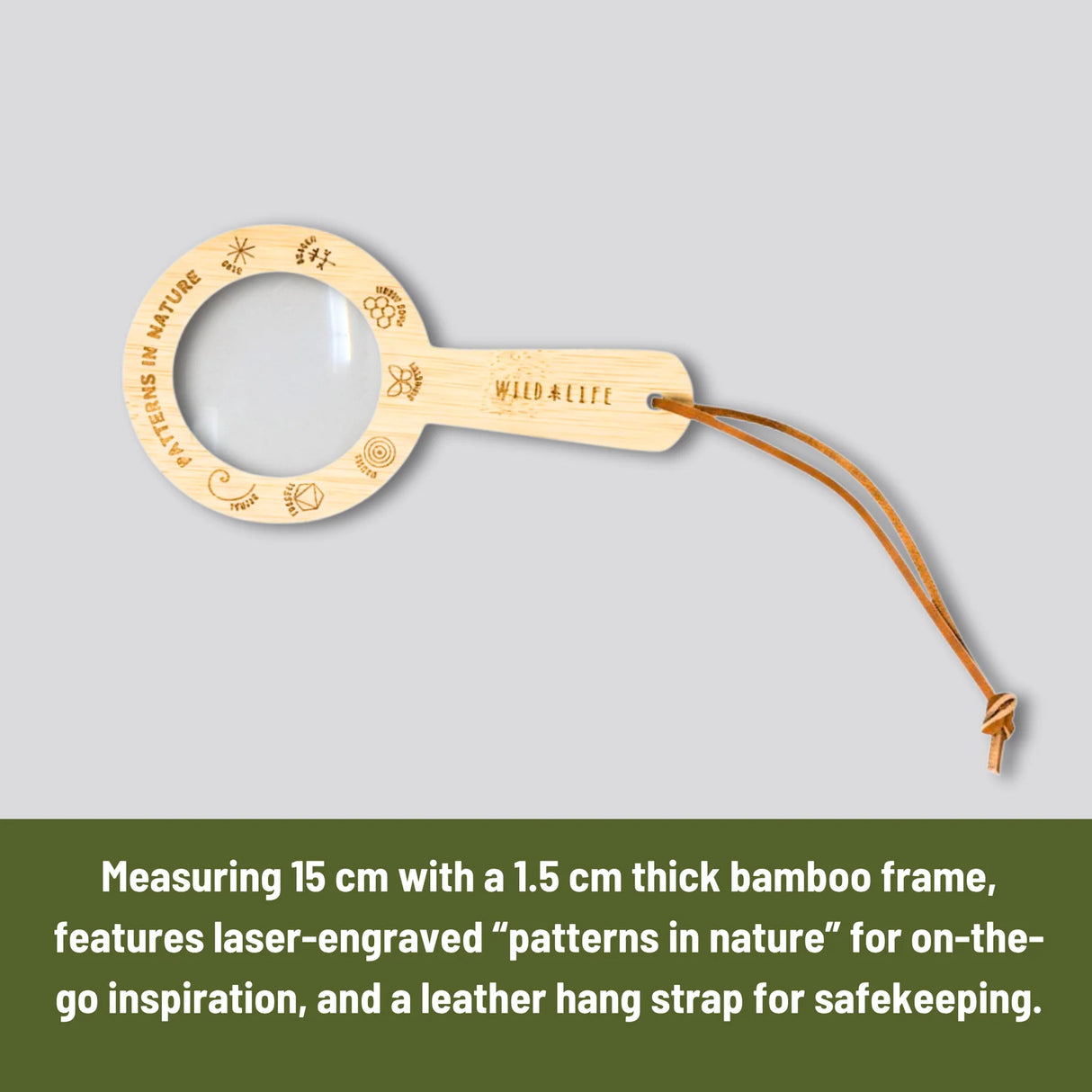Eye Spy Glass Eco Bamboo 5x Magnifying Glass