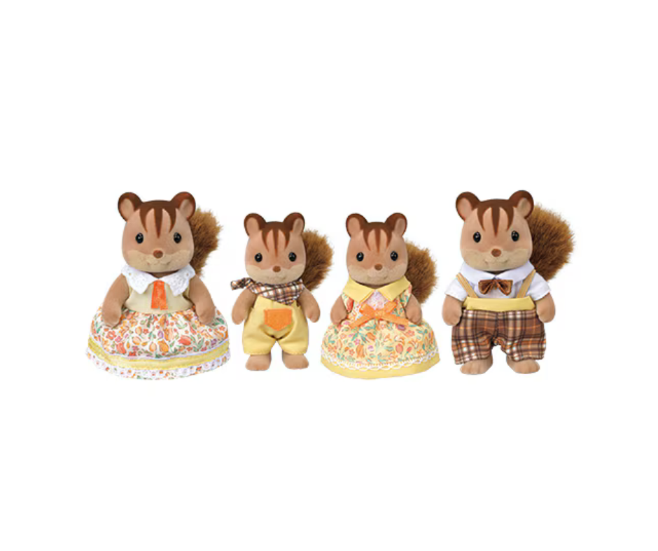 Calico Critter Walnut Squirrel Family