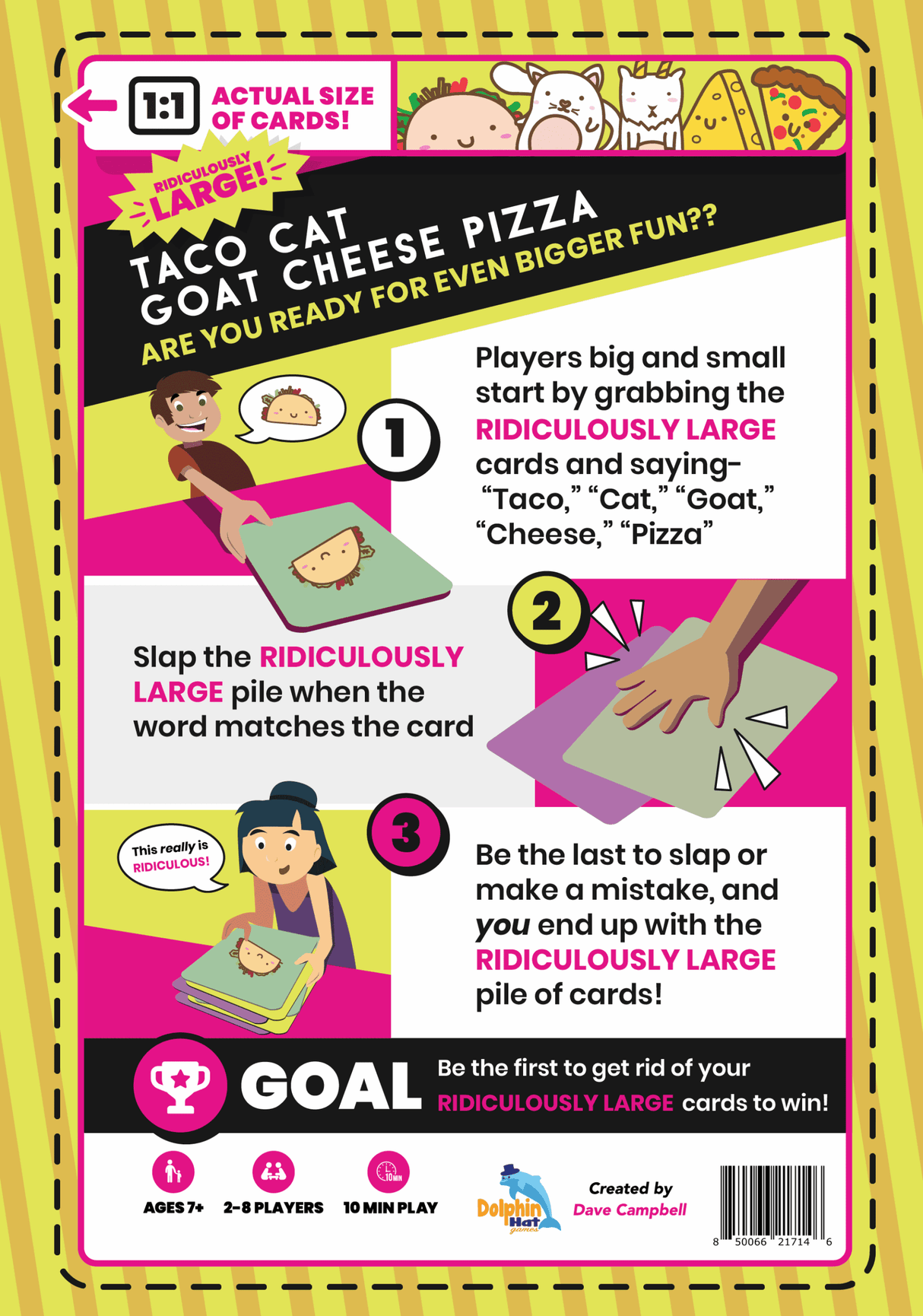 Ridiculously Large! Taco Cat Goat Cheese Pizza Card Game