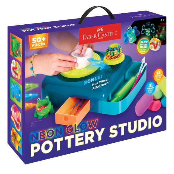 Neon Glow Pottery Studio