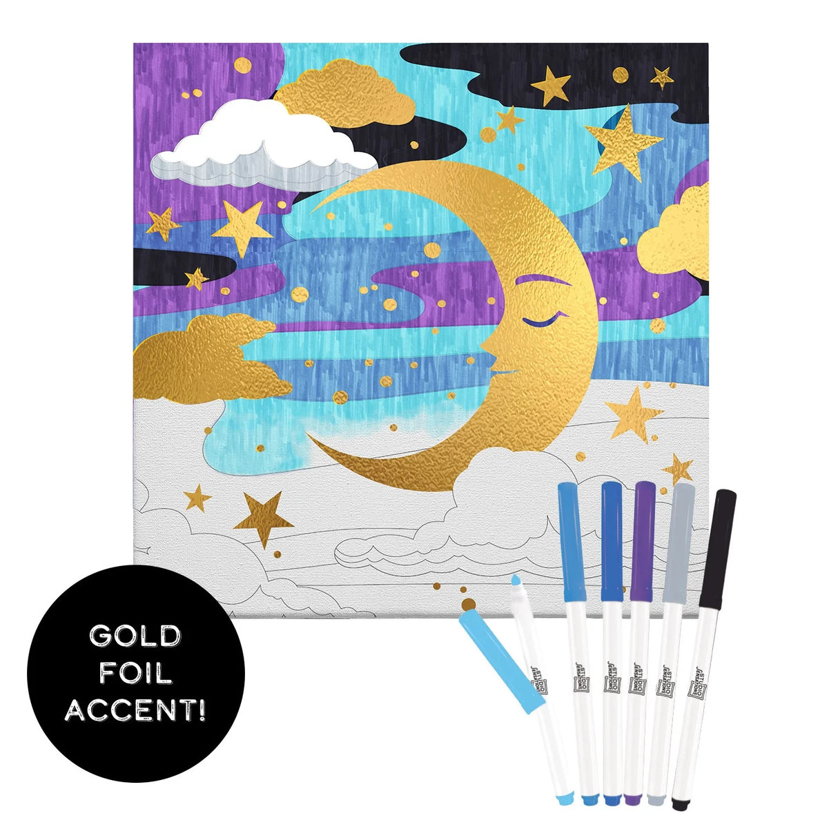 Gold Foil Canvas with Markers