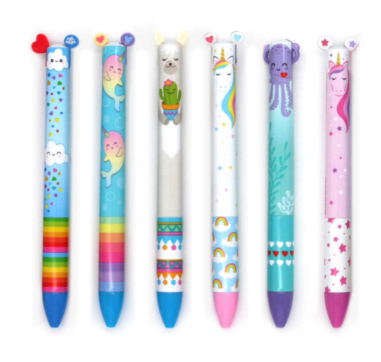 Twice as Nice 2 Color Click Pen Unicorn Pink and Purple