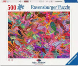 500 pieces Fish in Fuchsia