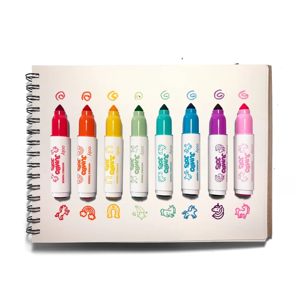 Jumbo Jots Dual Tip Cone and Stamp Markers Unicorn set of 8