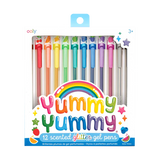 OOLY Yummy Yummy Scented Glitter Gel Pens - Set of 12, Fruity Scents & Glitter Colors for Kids Ages 3+