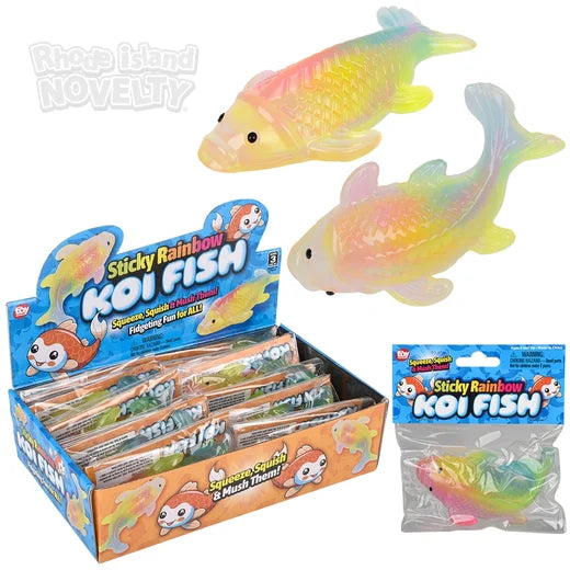 4.5" Sticky Rainbow Koi Fish
