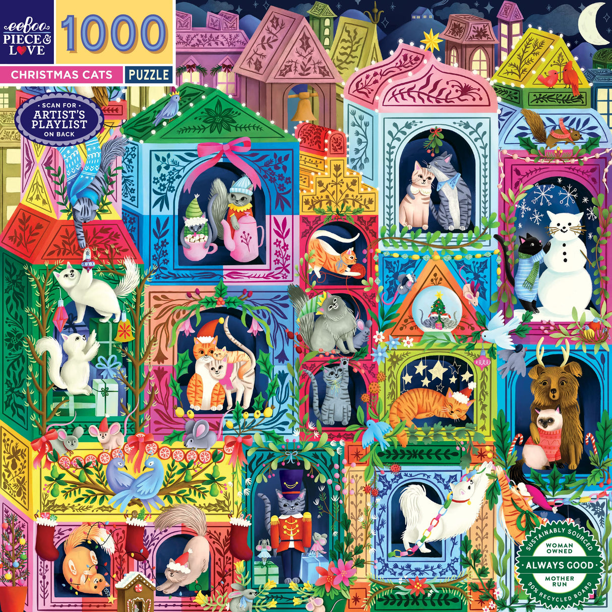 1000 Pc Puzzle Christmas Cats