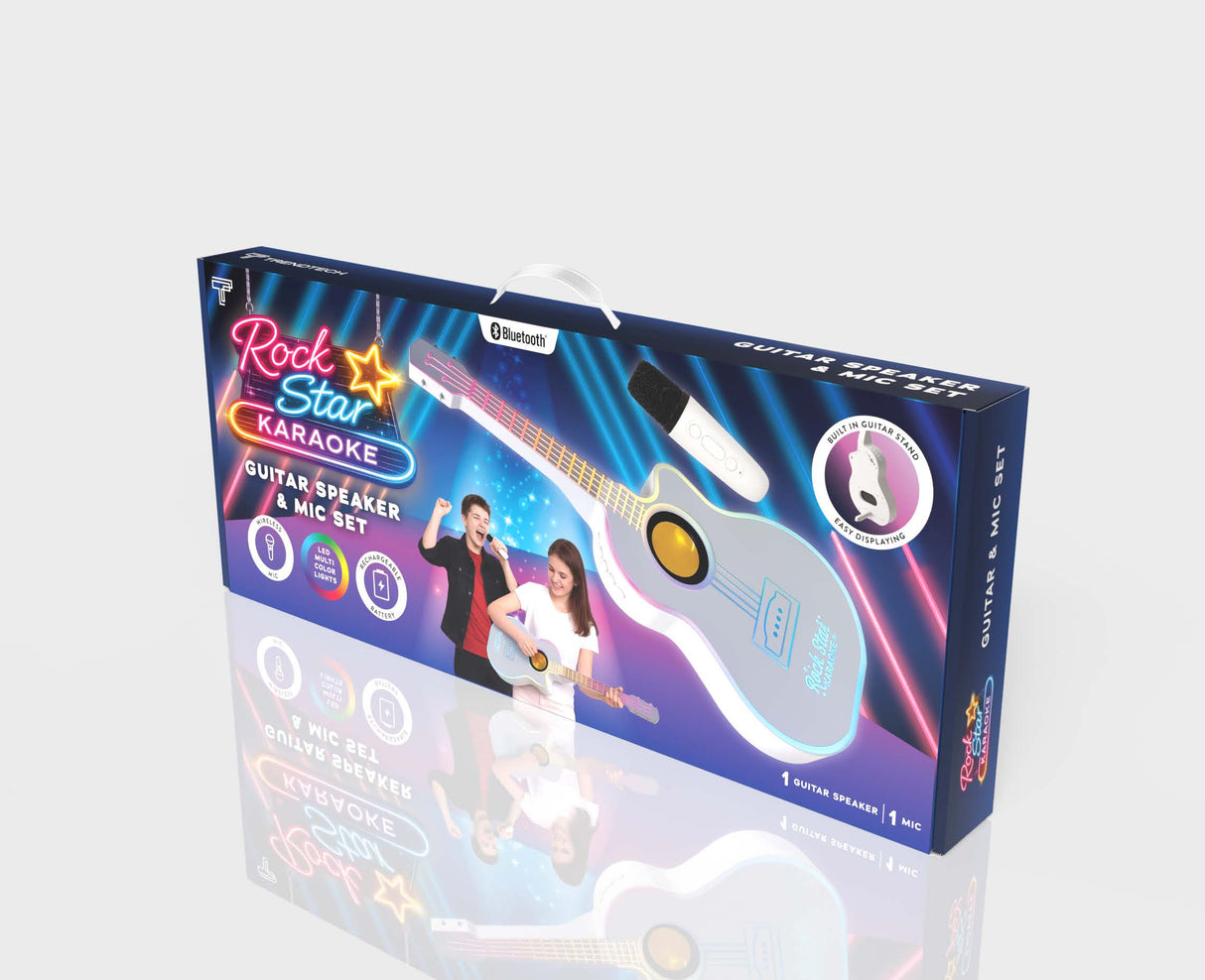 Bluetooth LED Guitar Speaer with Wireless Karaoke Microphone