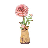 Pink Dahlia Wooden Bloom Craft