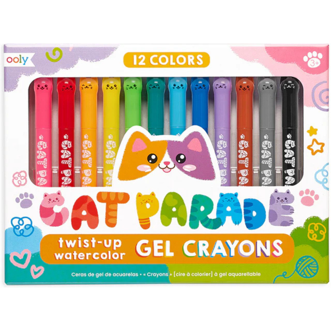Cat Parade Twist-Up Watercolor Gel Crayons - Set of 12