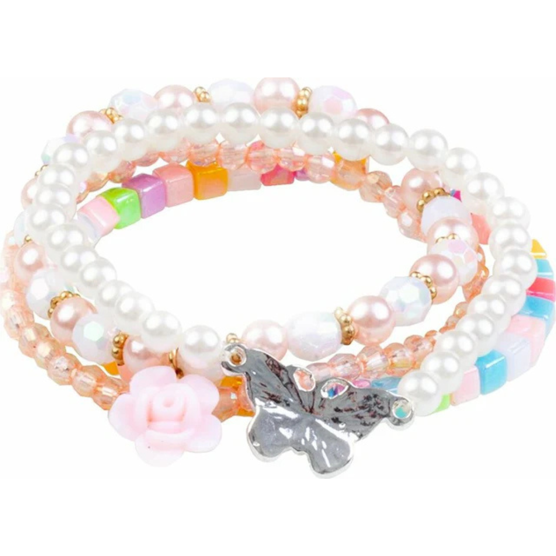 Pearly Butterfly Bracelet Set 4 pc