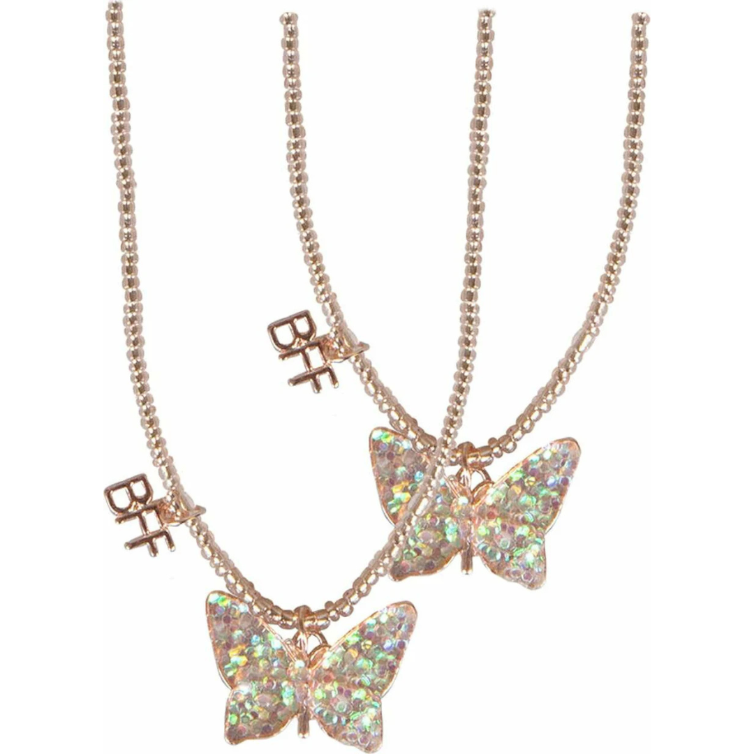 BFF Butterfly Share & Tear Necklace 2pc