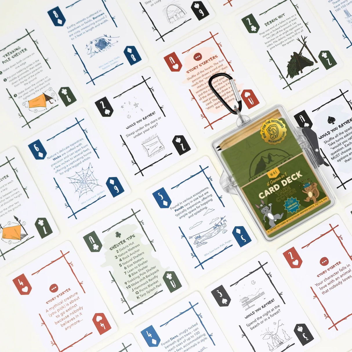 Take Cover Card Deck with 4 Games