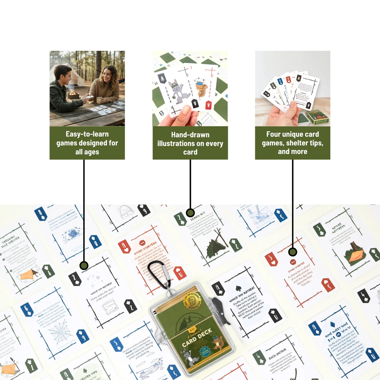 Take Cover Card Deck with 4 Games