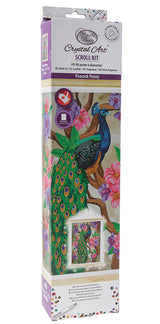 Crystal Art Scroll Kit Peacock Peony