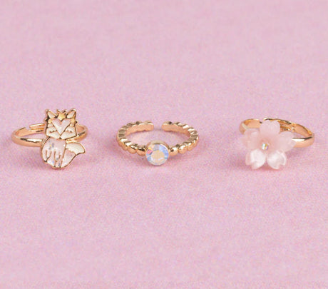 Boutique Foxy Floral Rings, 3pcs