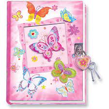 Diary with Lock &amp; Keys Tie Dye Butterfly