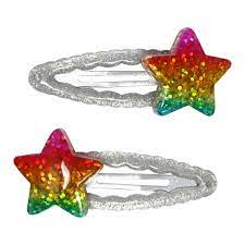 Rainbow Star Sparkly Hair Clip
