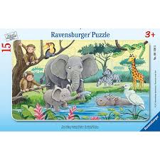 15 pc Animals of Africa flat puzzle