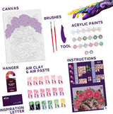 OKTO Air-Dry Clay 3D Painting Kit - Kit a Cat in a Flower Crown (11.8 x 15.7 in)