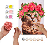 OKTO Air-Dry Clay 3D Painting Kit - Kit a Cat in a Flower Crown (11.8 x 15.7 in)