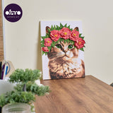 OKTO Air-Dry Clay 3D Painting Kit - Kit a Cat in a Flower Crown (11.8 x 15.7 in)