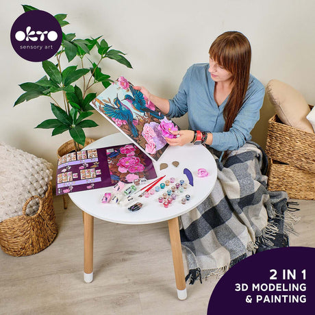 OKTO Air-Dry Clay 3D Painting Kit - Kit Hummingbirds (11.8 x 15.7 in)