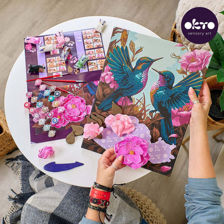 OKTO Air-Dry Clay 3D Painting Kit - Kit Hummingbirds (11.8 x 15.7 in)
