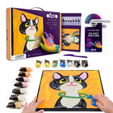 Coloring with Clay Set by Numbers Cat OKTO Sensory Art