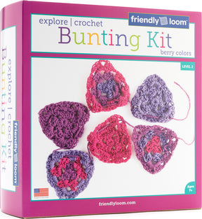 Friendly Loom - Crochet Bunting Kit - Berry Colors