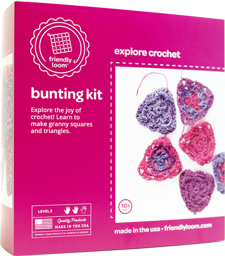 Friendly Loom - Crochet Bunting Kit - Berry Colors