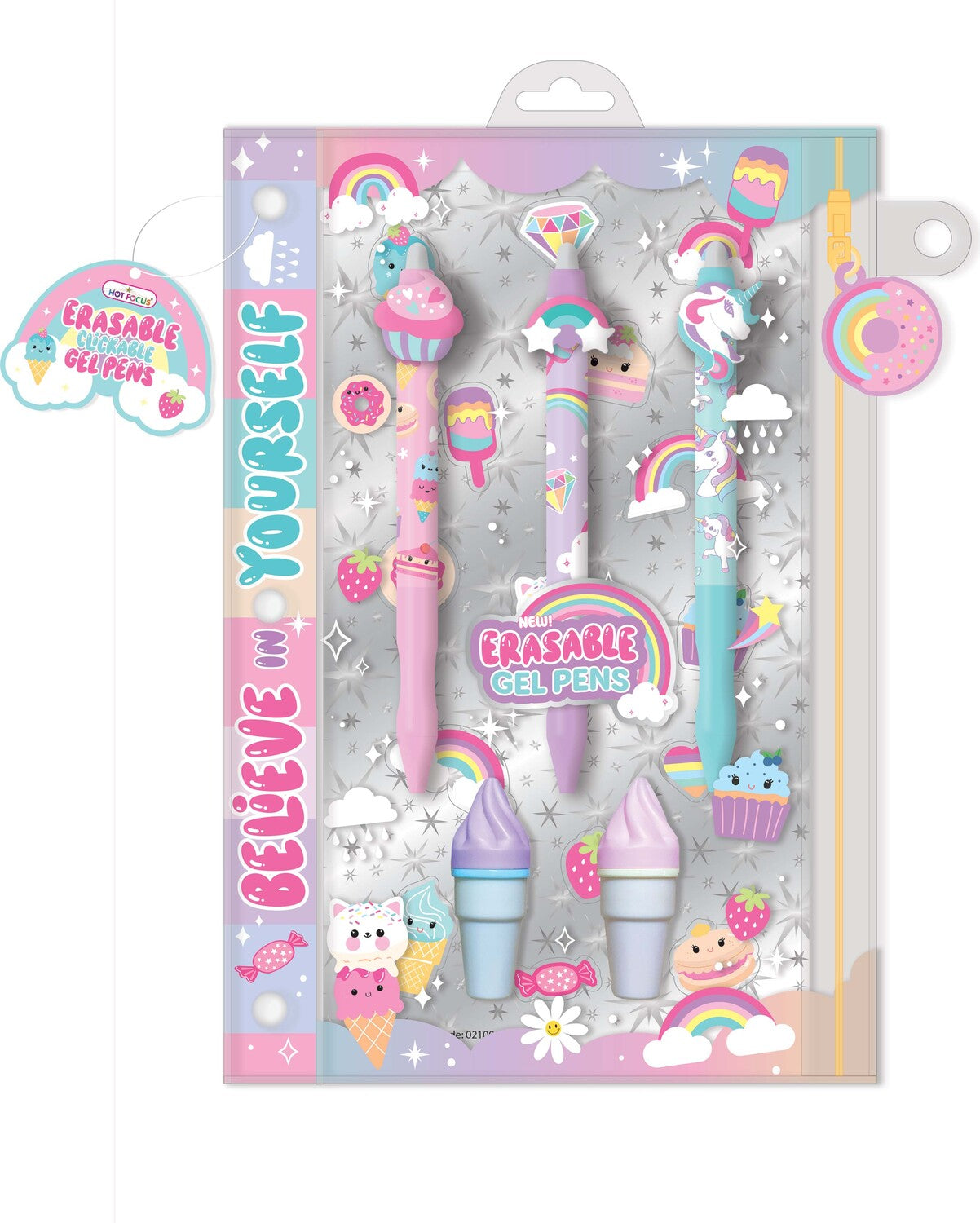 Click & Erasable Gel Pen, Rainbow