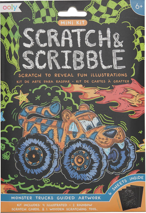Monster Truck Mini Scratch and Scribble Art Kit