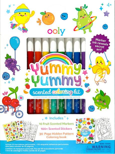 Yummy Yummy Scented Coloring Kit - Markers Stickers Coloring Book