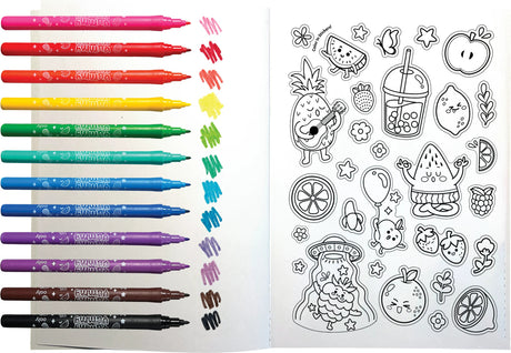 Yummy Yummy Scented Coloring Kit - Markers Stickers Coloring Book
