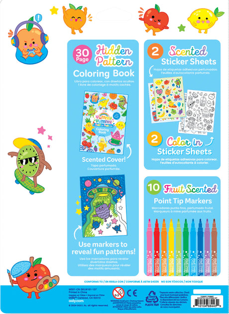 Yummy Yummy Scented Coloring Kit - Markers Stickers Coloring Book