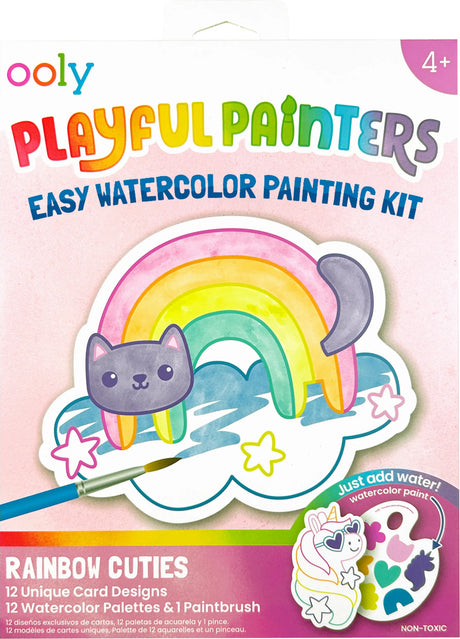 Playful Painters Easy Watercolor Painting Kit - Rainbow Cuties