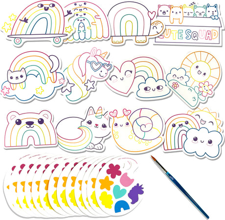 Playful Painters Easy Watercolor Painting Kit - Rainbow Cuties
