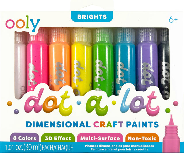 Dot-a-Lot 3D Dimensional Craft Paint - Brights - Set of 8