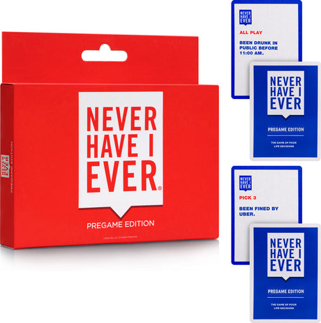 Never Have I Ever Party Card Game: Pregame Edition, Ages 17 And Above