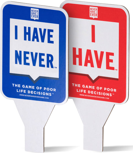 Never Have I Ever Card Game Paddles, Maximize the Fun of Playing Cards, 10 Physical "I Have" and "I Have Never" Paddles, Portable Adult Games for Game Nights, Vacations, Family Gatherings, Ages 17+